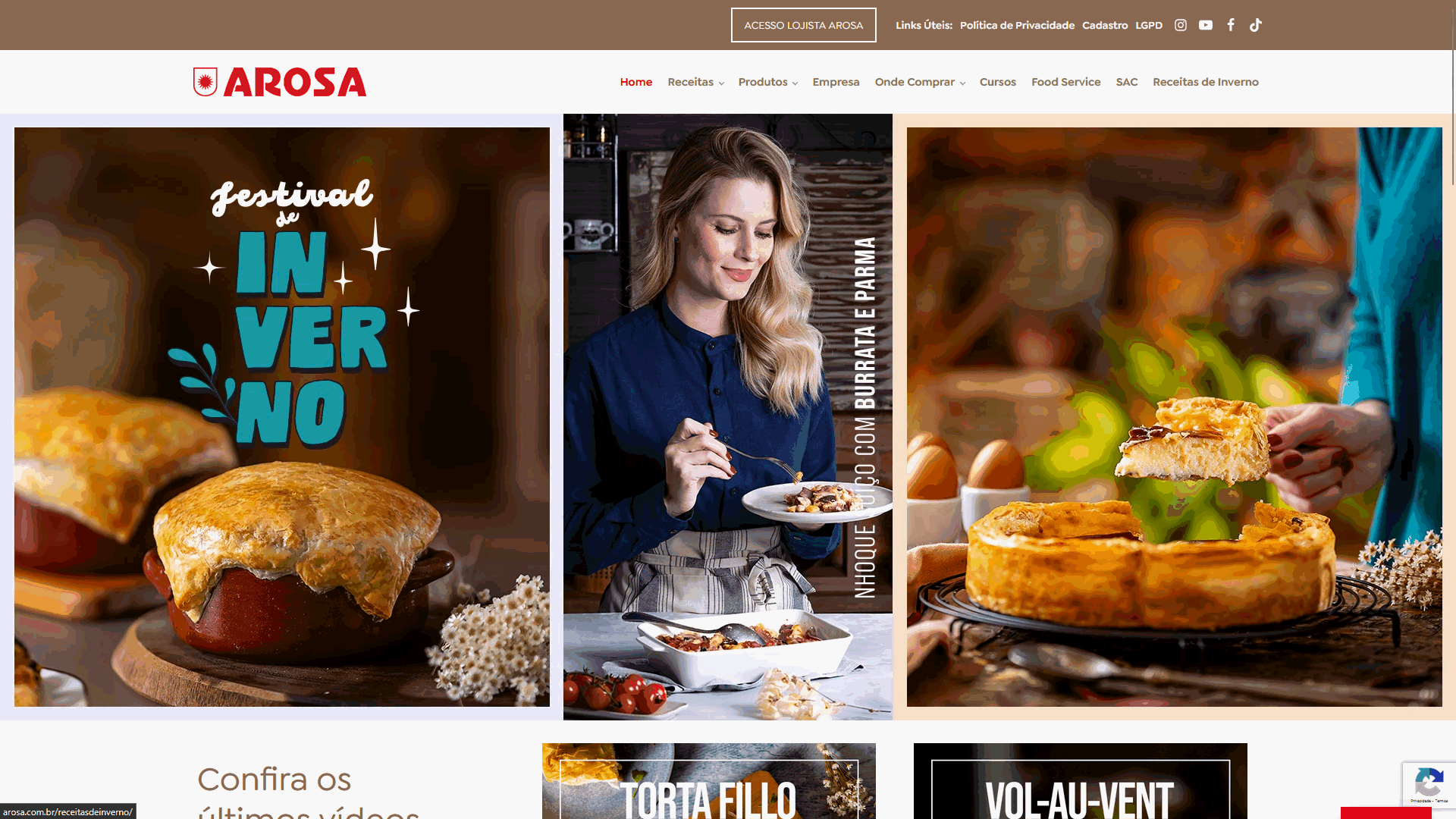 Site Arosa Massa Folhada